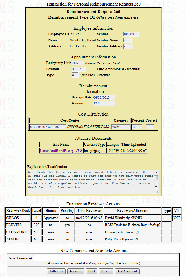 Web Review of request
