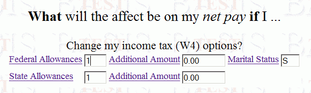 Income (W4) taxing options