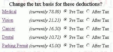 Example of the Deductions for which you can change the tax basis