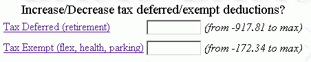 Example of Tax Deferred/Tax Exempt Deduction Changes