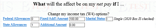 Example of the W4 options